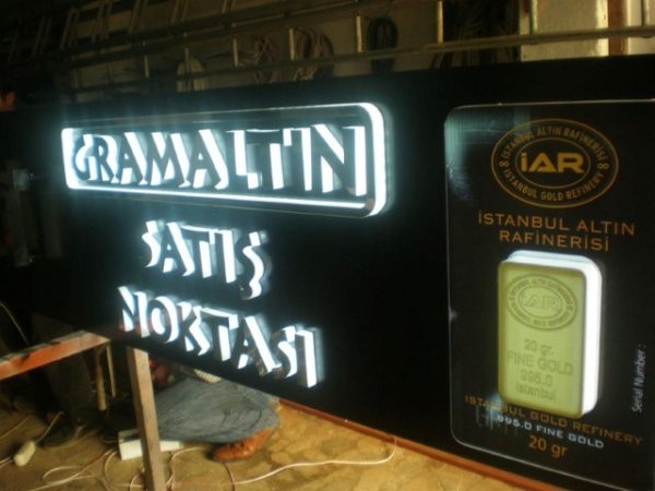 Kuyumcu ışıklı led tabela
