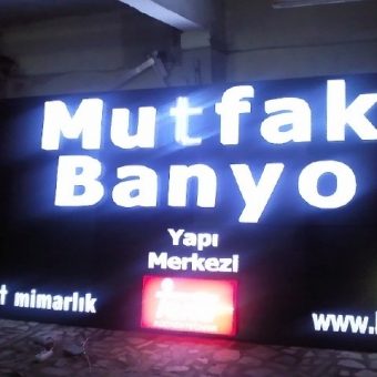 Işıklı tabela mutfak banyo dekorasyon